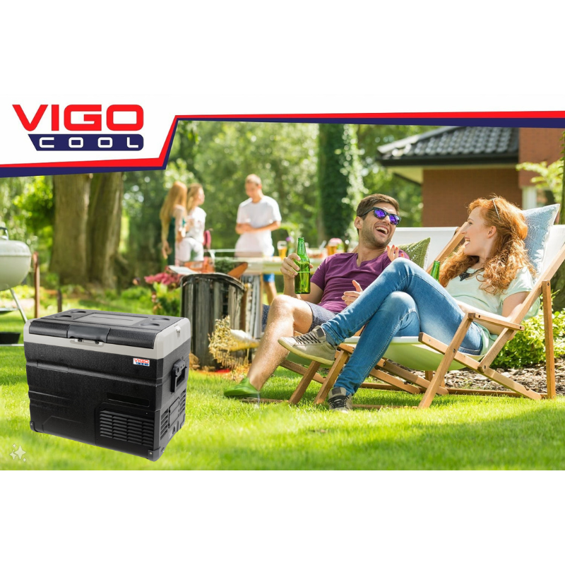 Frigider auto portabil VigoCool 50L, compresor, 12/24/230V, Bluetooth, Baterie si incarcare solara [17]
