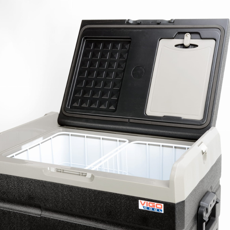 Frigider auto portabil VigoCool 50L, compresor, 12/24/230V, Bluetooth, Baterie si incarcare solara [10]