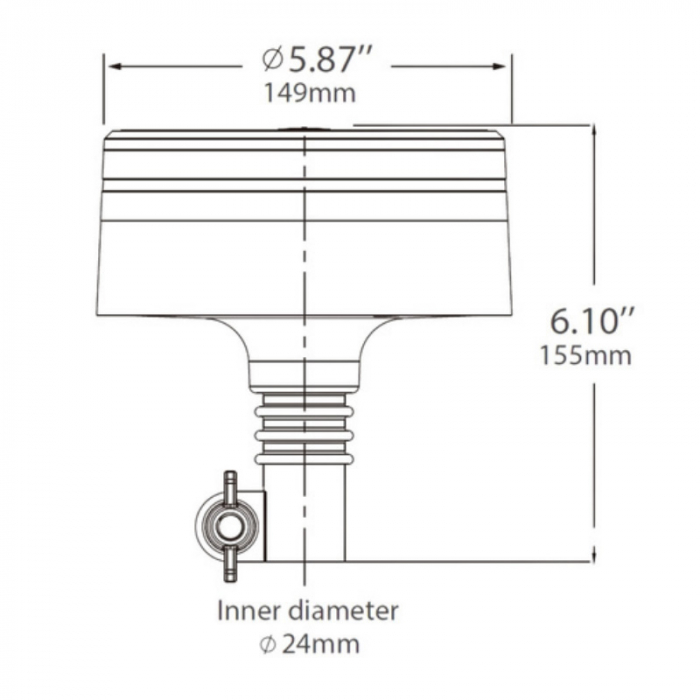 Girofar de avertizare led 25W, 50 x led, pe suport, 12 / 24V, 3 functii lumina [6]