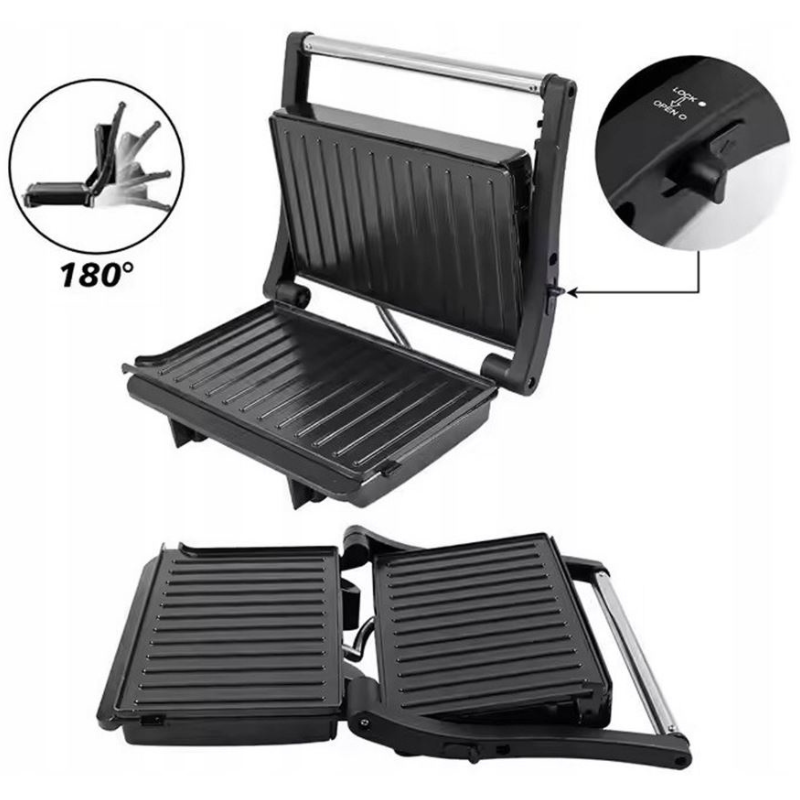 Gratar electric auto, 24V, 350W, deschidere 180 grade, Placi antiaderente, pentru camion si rulota [9]