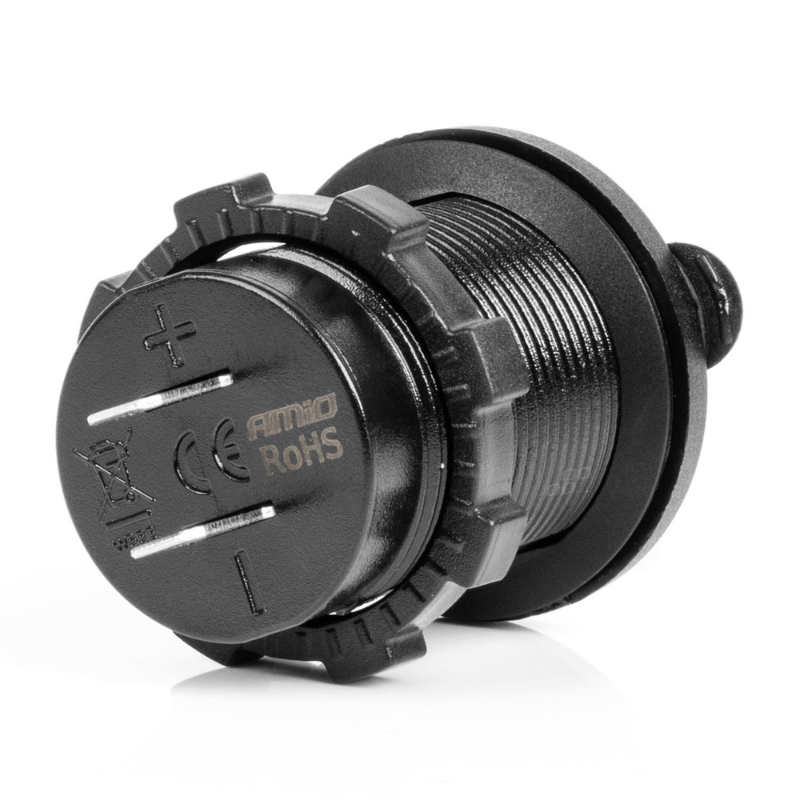 Incarcator Auto Incastrabil 12/24V, 2 x USB, Impermeabil, QC3.0 lumina rosie [2]