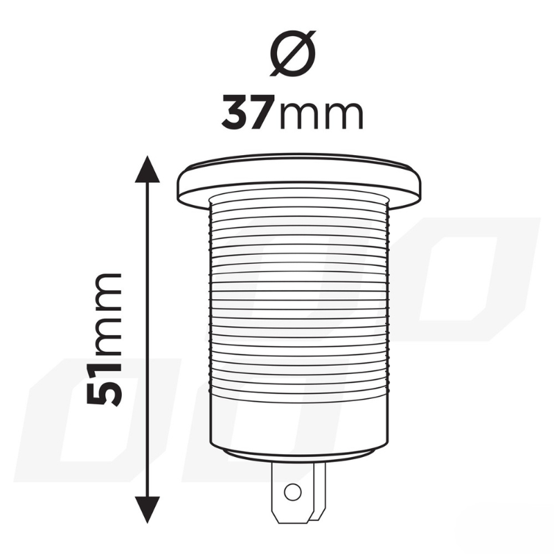 Incarcator Auto Incastrabil 12/24V, 2x USB 4.2A, LED Albastru, Impermeabil [4]