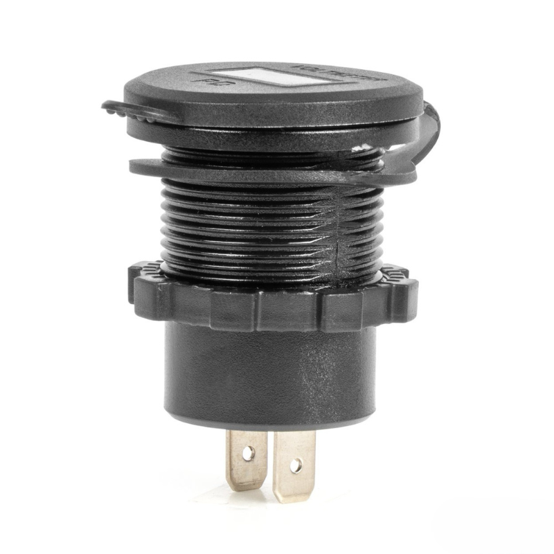Incarcator Auto Incastrabil 12/24V, 2x USB-C, Voltmetru, LED Rosu, Impermeabil [3]