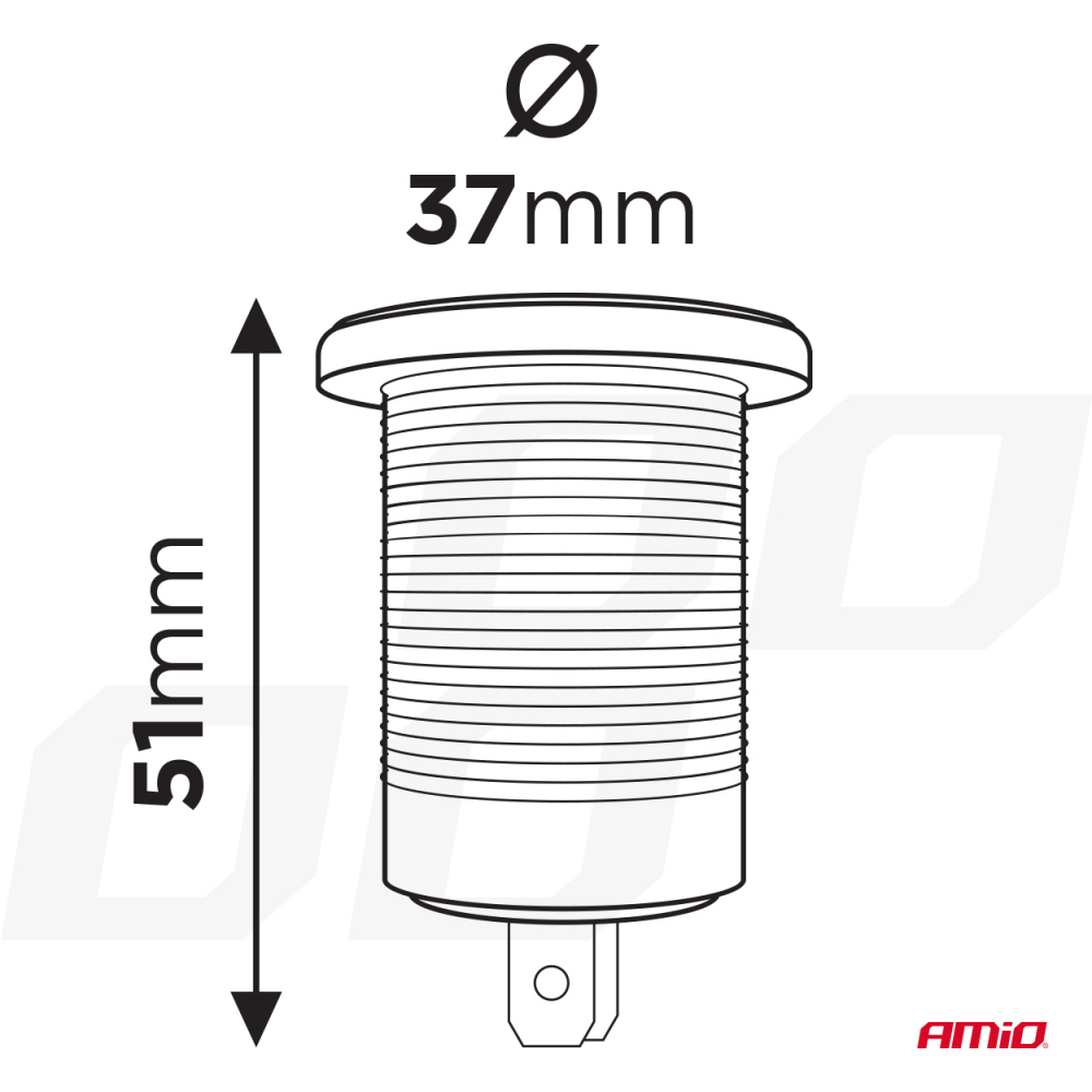 Incarcator Auto Incastrabil 12/24V, USB + USB-C, Impermeabil [4]