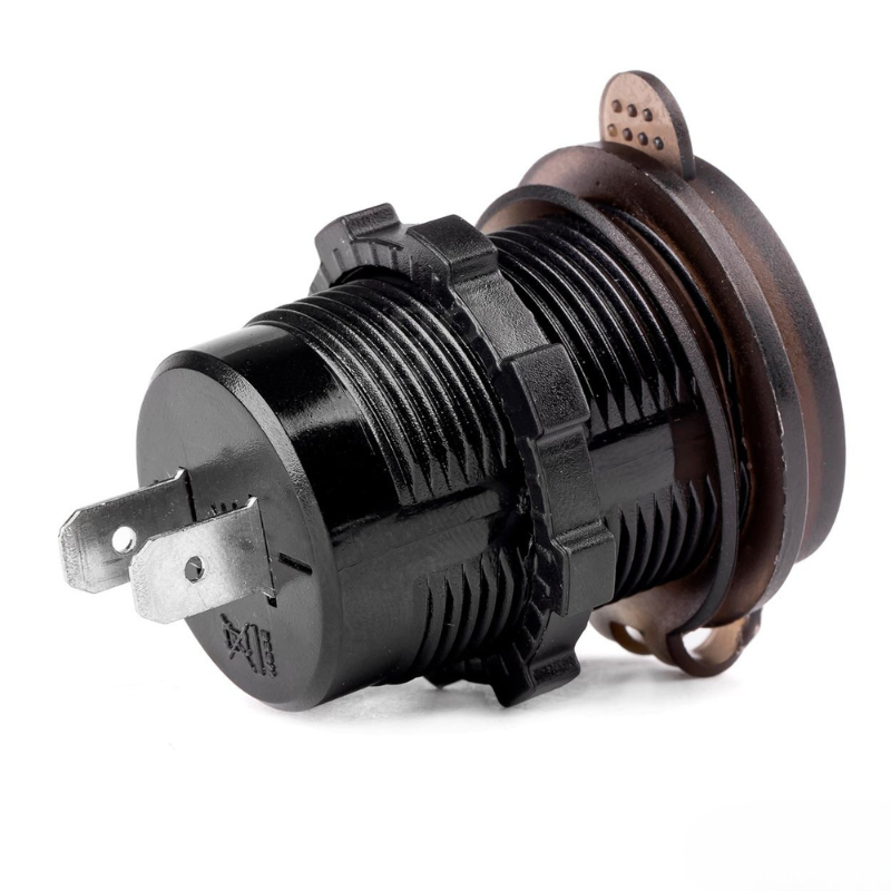 Incarcator Auto Incastrabil 12/24V, 2x USB, Voltmetru Digital, Impermeabil [2]
