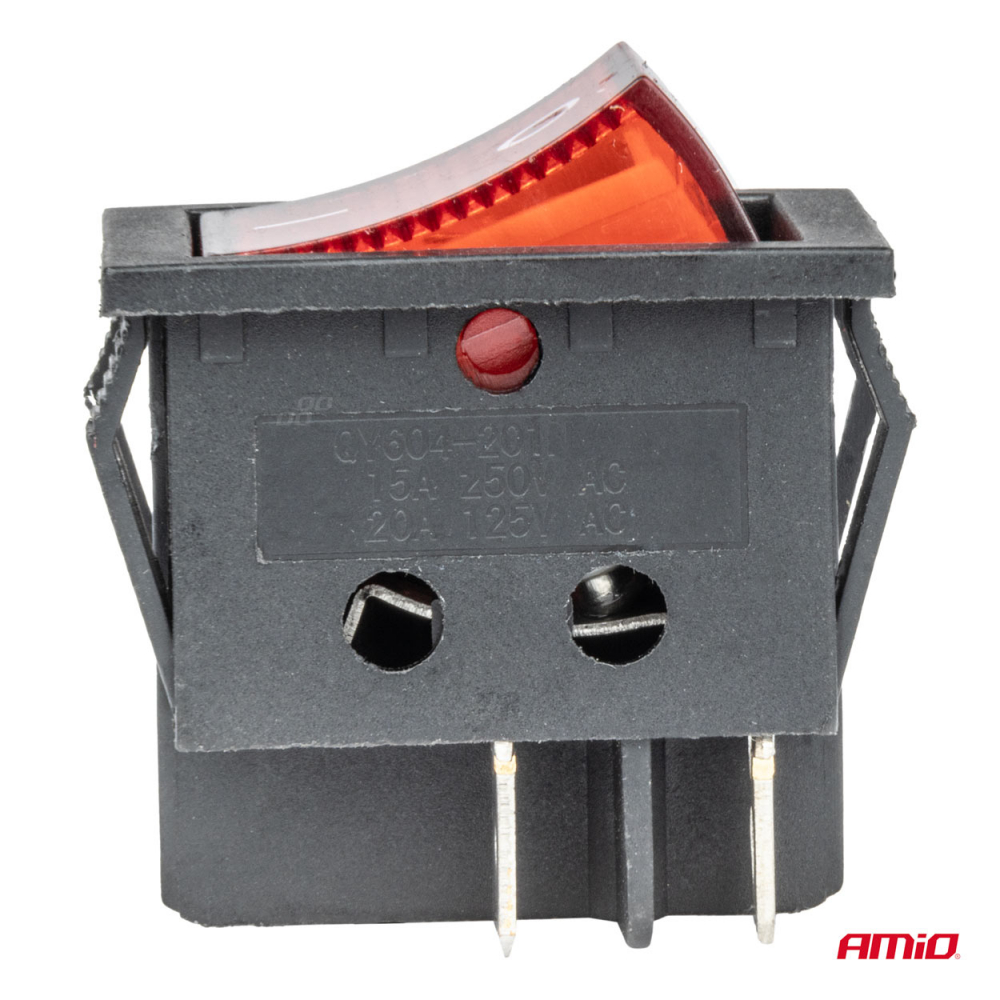 Intrerupator Auto Dreptunghiular 12V/230V cu Lumina Rosie, BU02 [3]