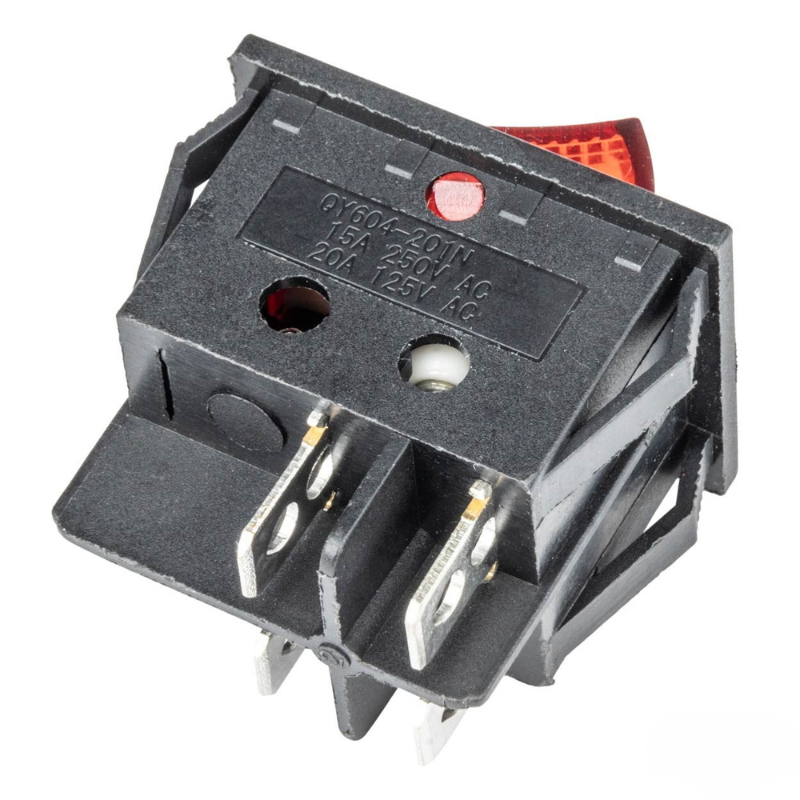 Intrerupator Auto Dreptunghiular 12V/230V cu Lumina Rosie, BU02 [4]