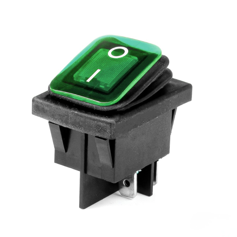 Intrerupator Auto Dreptunghiular cu Lumina Verde [2]