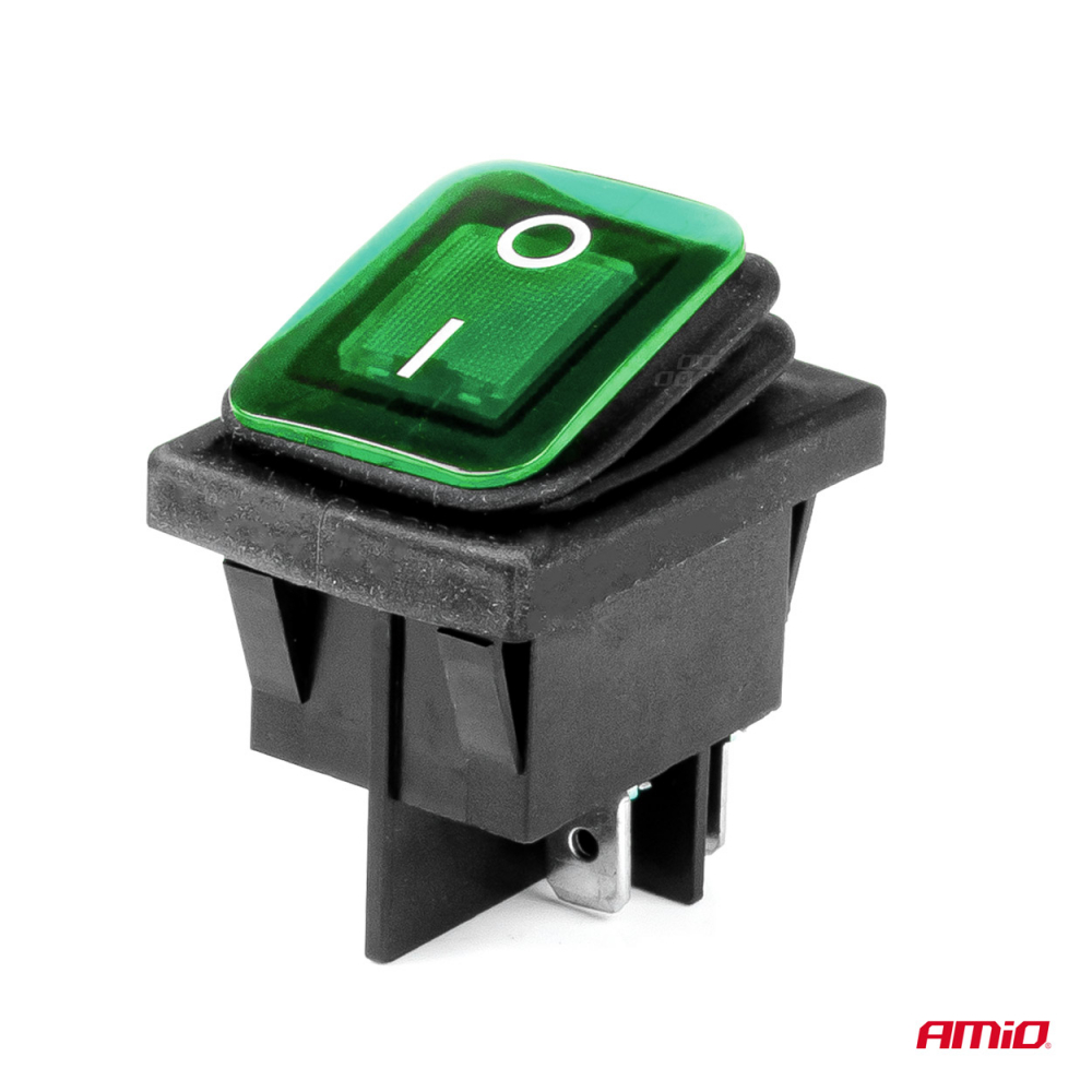 Intrerupator Auto Dreptunghiular cu Lumina Verde [2]