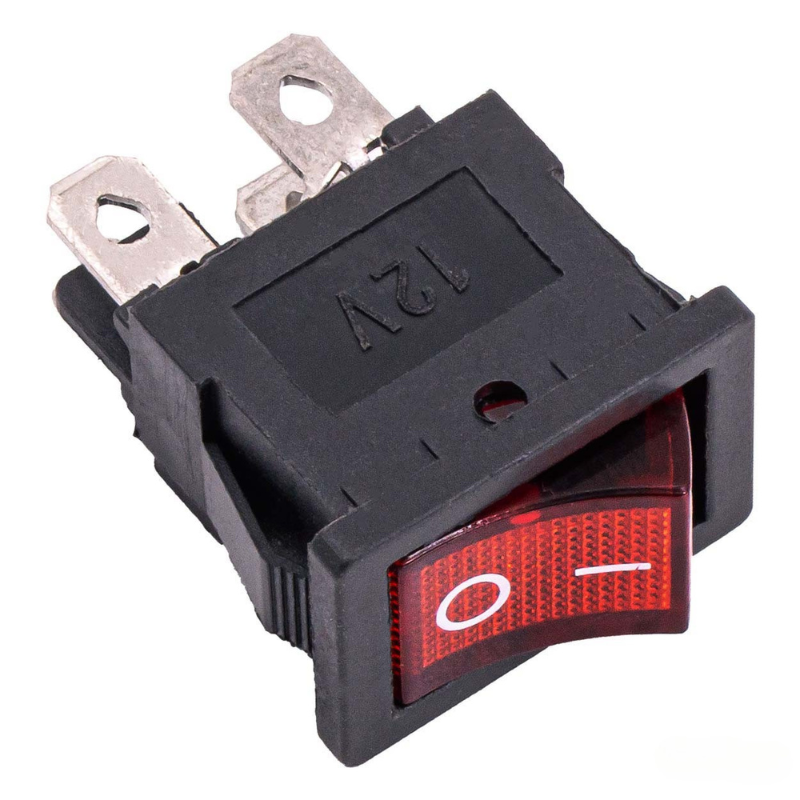 Intrerupator Auto Dreptunghiular, iluminare rosie, 20A, 12/24V, pentru instalatii auto si industriale [3]