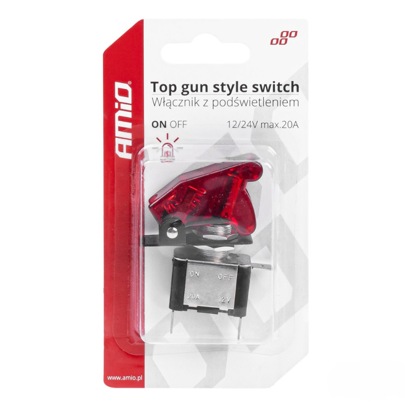 Intrerupator Tip Comutator "Top Gun" cu Lumina Rosie [5]