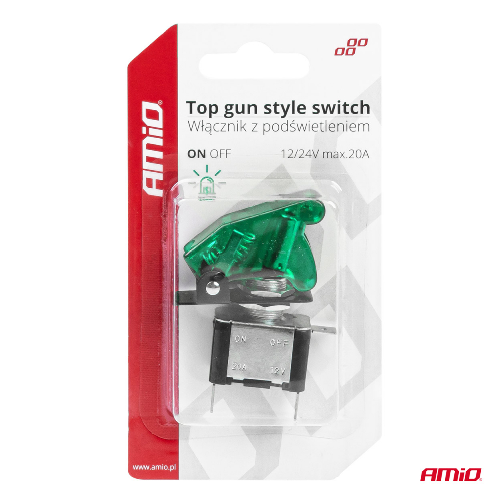 Intrerupator Tip Comutator "Top Gun" cu Lumina Verde [5]