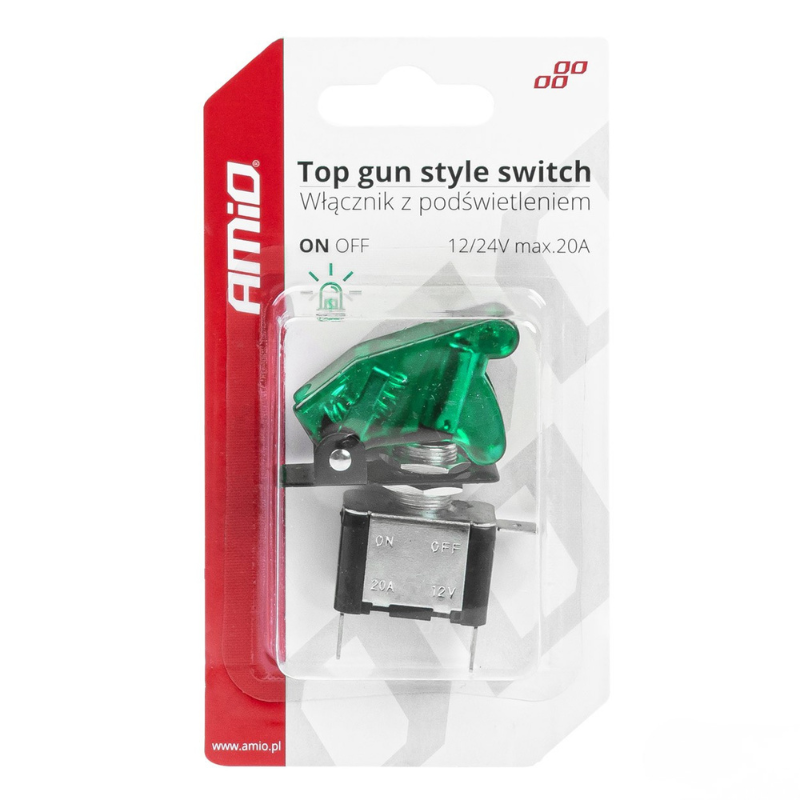Intrerupator Tip Comutator "Top Gun" cu Lumina Verde [5]