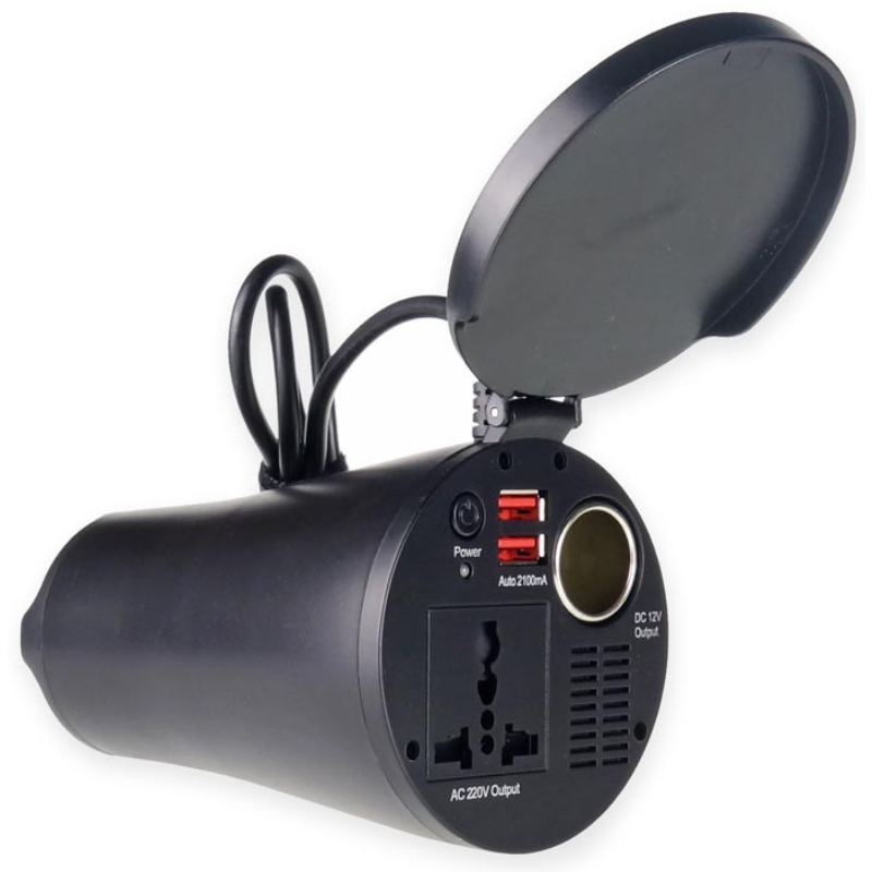 Invertor Auto 12V-230V 150W Continuu / 300W Varf, 2 x USB PI02 [6]