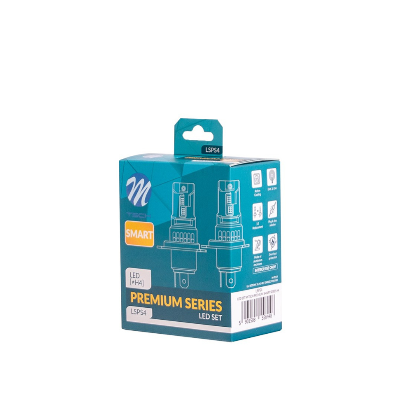 Kit 2 Becuri LED H4 seria Premium Smart, 4000Lm, 6000K, 12V [3]