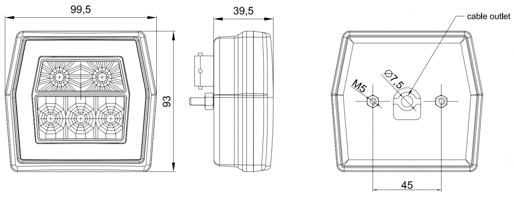 Kit instalatie lampi stop LED, semnalizare, triple remorca, 3 functii, 7pini [4]