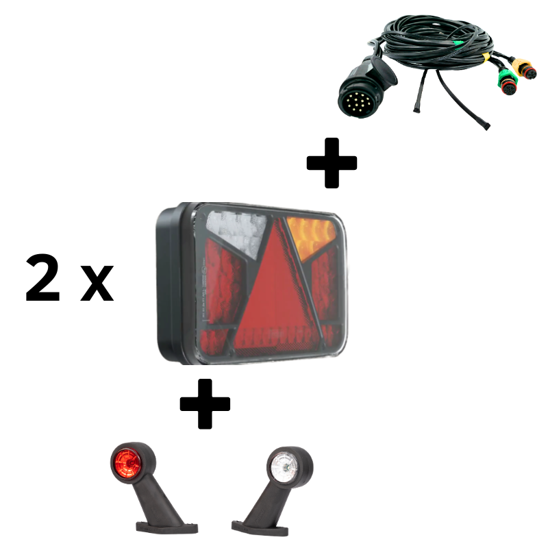 Kit instalatie remorca cu 2 x triple, 12V, Canbus, instalatie 5m, 2 gabarite cu brat, fara iluminat numar [1]