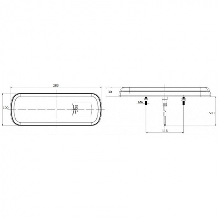 Lamp semnalizare spate cu semnalizare dinamica, universala 283 x 100 x 30 mm - Truck LED L1830 [4]
