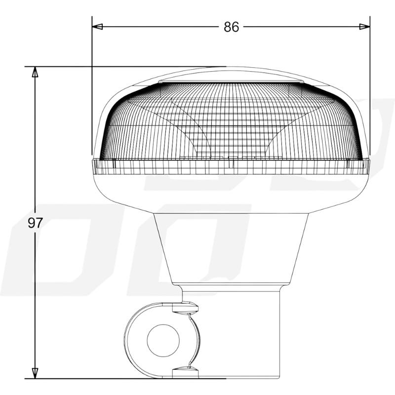 Lampa avertizare LED, girofar, 18 LED, 12/24V, IP56, 120 flash/min [5]