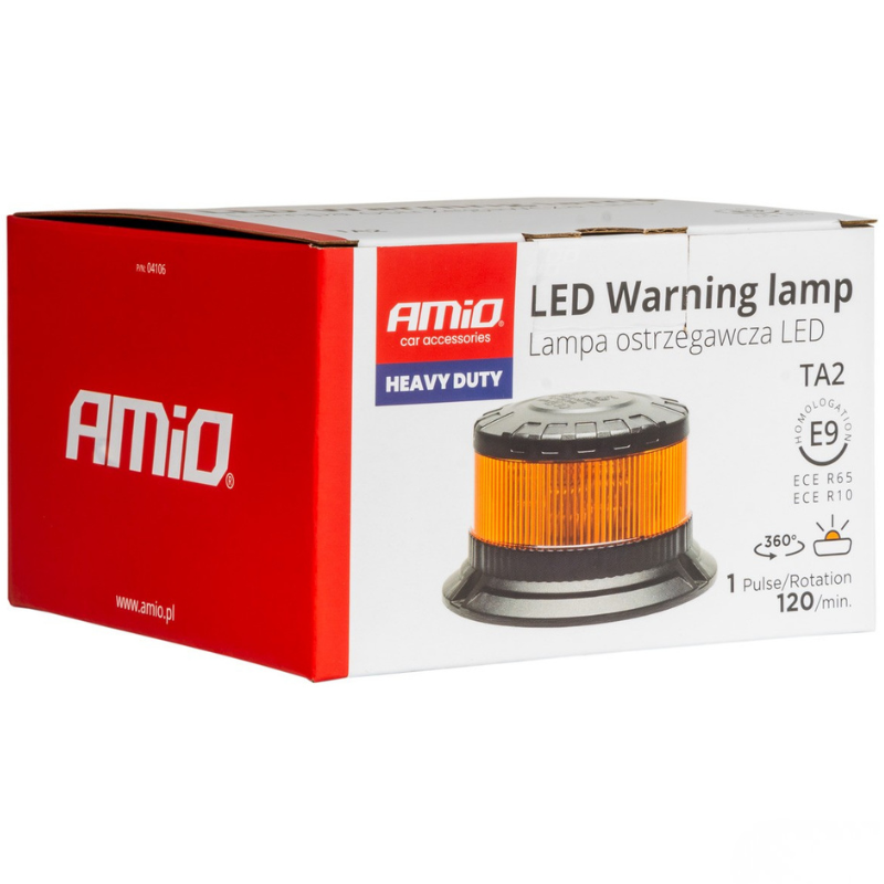 Lampa avertizare LED, girofar, W28B Heavy Duty, portocaliu, 16 LED, 12/24V, IP6K9K [6]