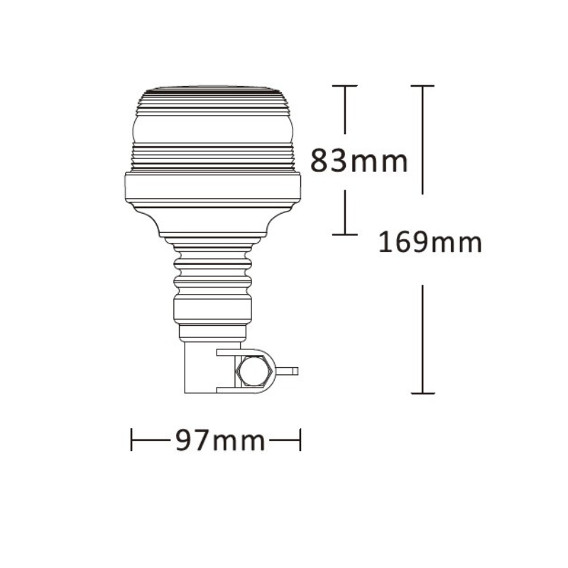 Girofar Avertizare LED, R10, R65, 12V/24V, Flexibila, Rotativa, Portocalie, Semnalizare optica [2]