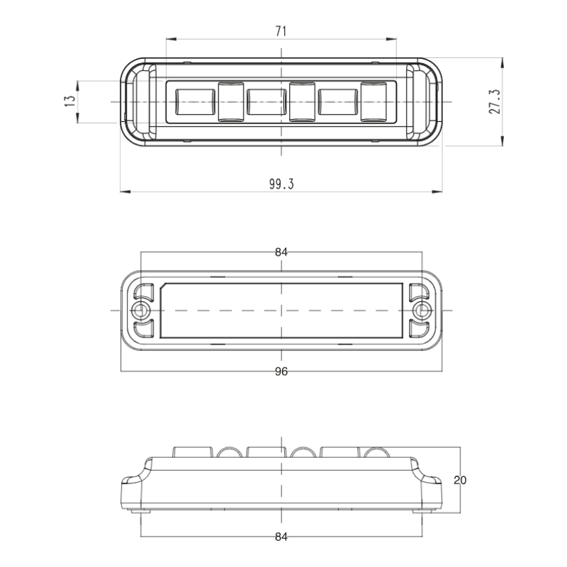 Lampa avertizare, stroboscop LED auto, 12V 24V IP6K9K 18 LED galben [9]