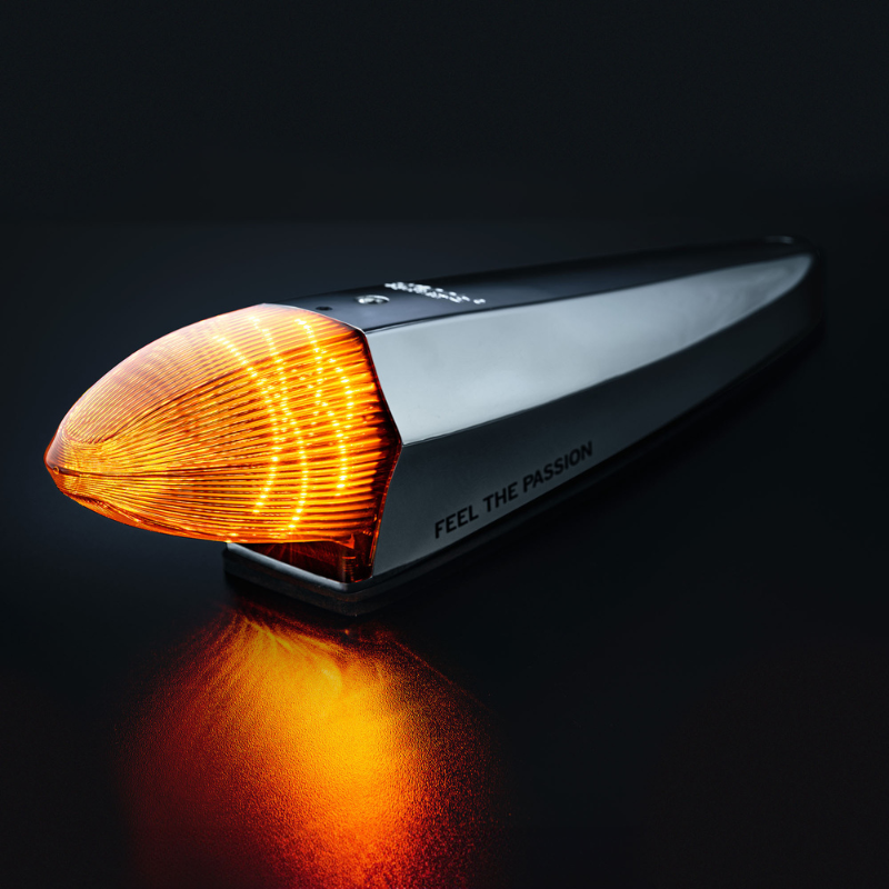 Lampa cromata pozitie cabina, tip sageata, TORPEDO, pozitie alb si galben + stroboscop, 12/24V [1]
