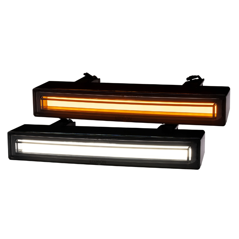 Lampa cu fibra optica pentru parasolar Scania Next Gen, 2016+, 24V, alb/portocaliu [2]