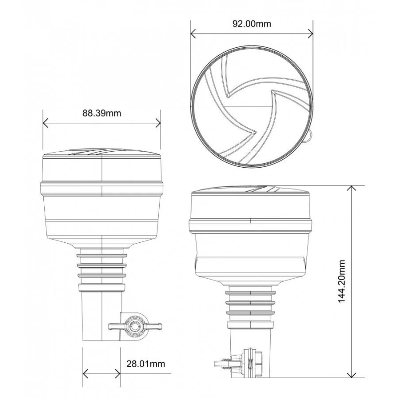 Lampa de Avertizare, Girofar cu LED si Montare Flexibila, 2 functii [3]