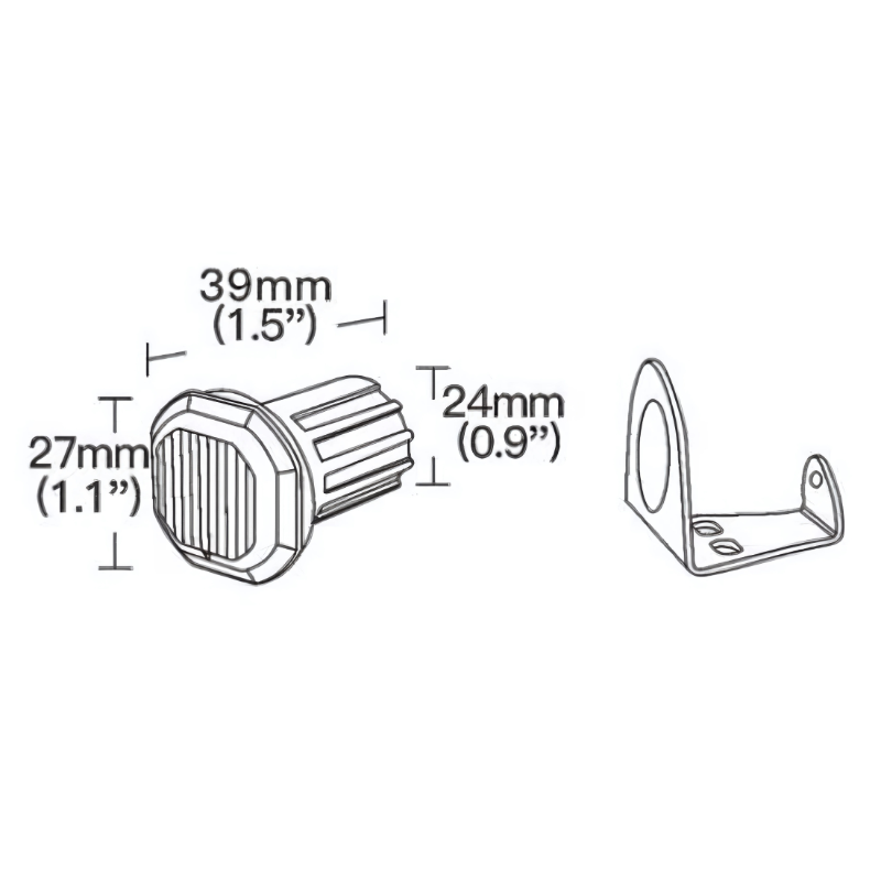 Lampa de avertizare rotunda, bulb, SKYLED 2.7 x 3.9 cm, stroboscopic - lumina portocalie 4 LED [9]