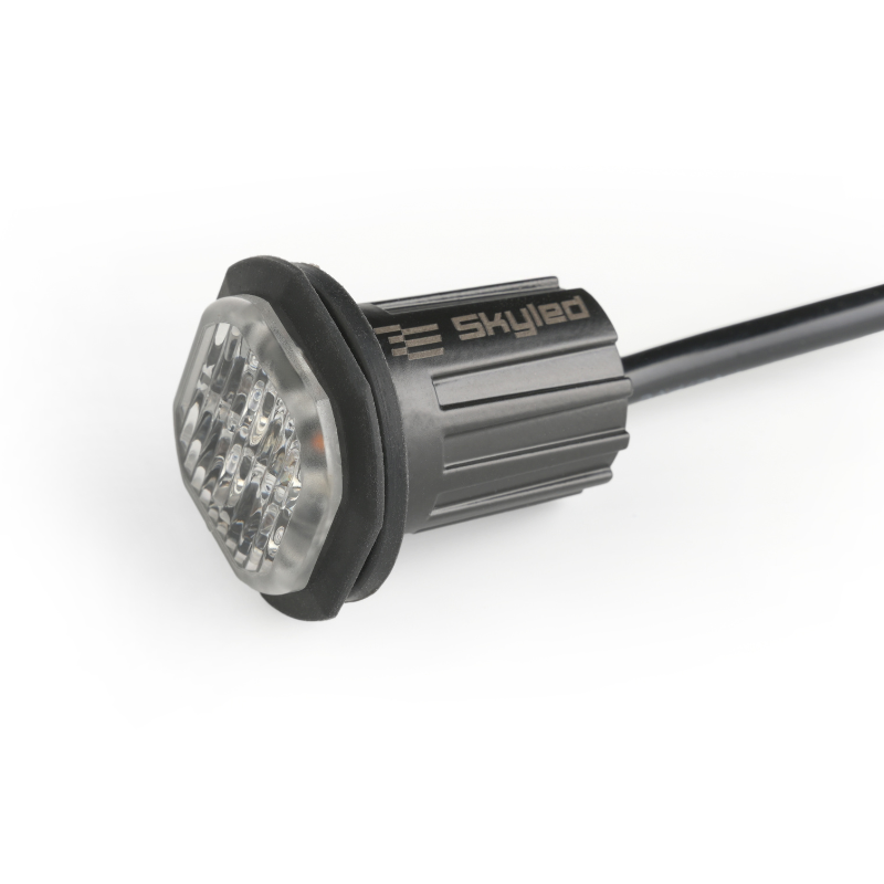 Lampa de avertizare rotunda, bulb, SKYLED 2.7 x 3.9 cm, stroboscopic - lumina portocalie 4 LED [4]