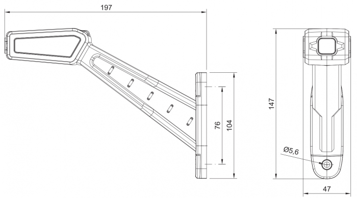 Lampa de gabarit cu brat, picior FT145 FT-145  FT 146 LED - Fristom (2) [4]