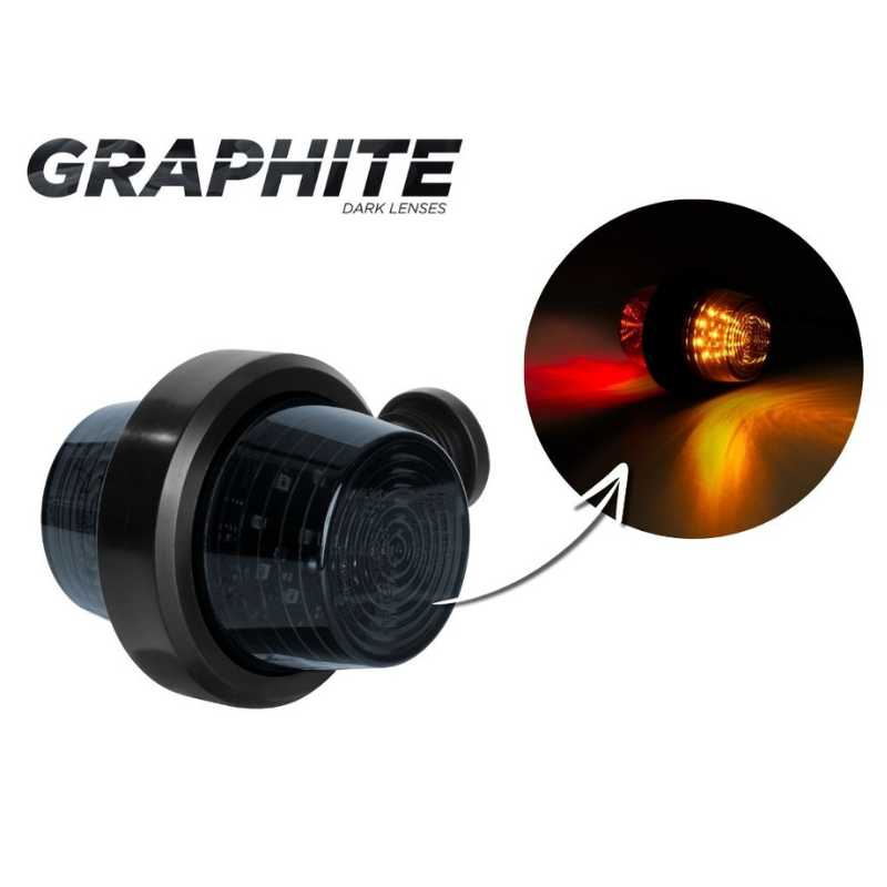 Lampa de gabarit cu brat scurt, LED, PORTOCALIU-ROSU, 12/24V, IP68, GRAPHITE, 10.7cm [2]