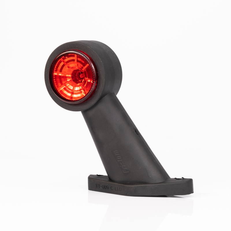 Lampa de Gabarit LED, Brat Oblic Scurt, Conector QS075 13.3cm, Cauciuc Flexibil, 12/24V, Alb/Rosu [5]