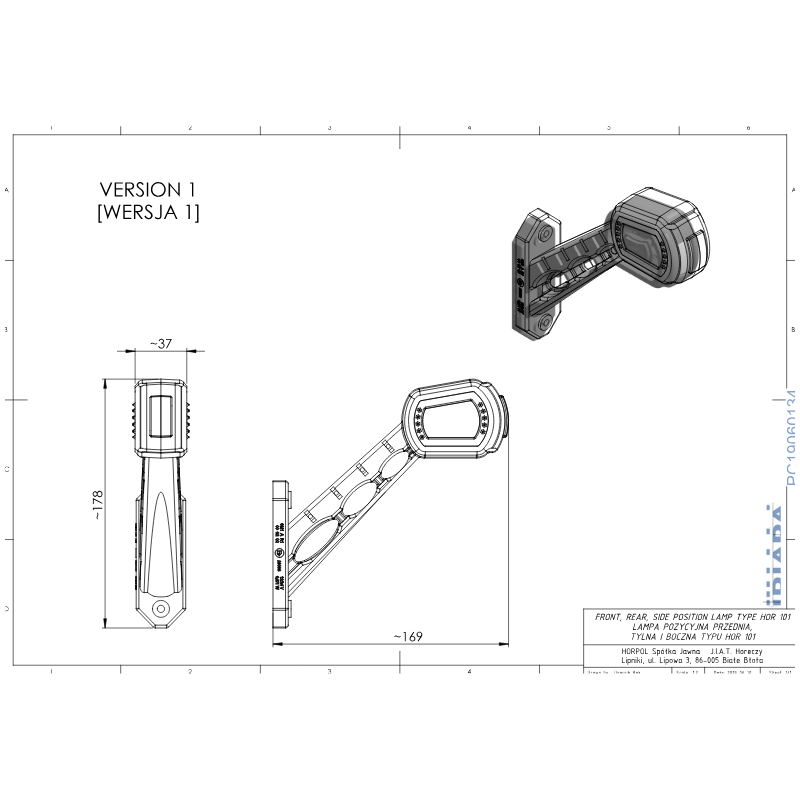 Lampa de gabarit LED, cu brat lung, 16.9 cm, universala 12/24V, dreapta, stanga [6]