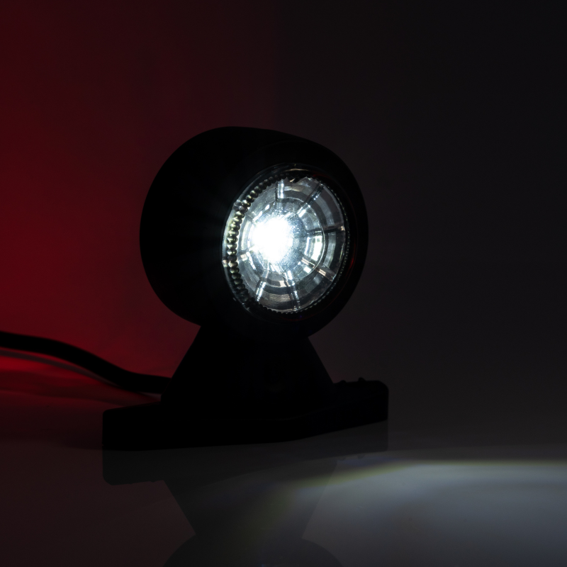 Lampa de Gabarit LED cu Brat Scurt, Conector QS075, 8.8cm, Cauciuc Flexibil, 12/24V, Alb/Rosu [7]