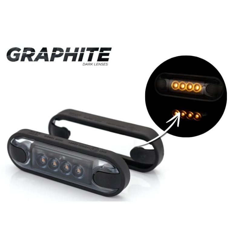 Lampa de Gabarit LED Slim Graphite, Rosu, Alb sau Portocaliu,12/24V, IP68, 8.42 x 27.7 x 1.1cm, suprafate plane sau curbate [1]