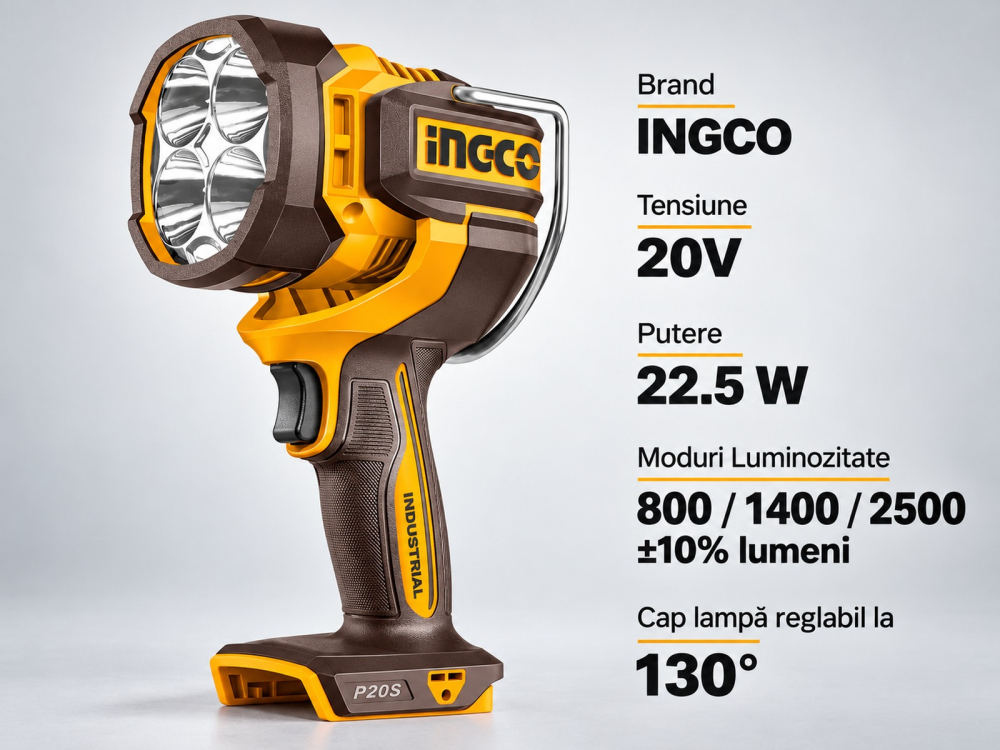 Lampa de lucru, Lanterna 20V, 2500 lumeni, P20S [7]