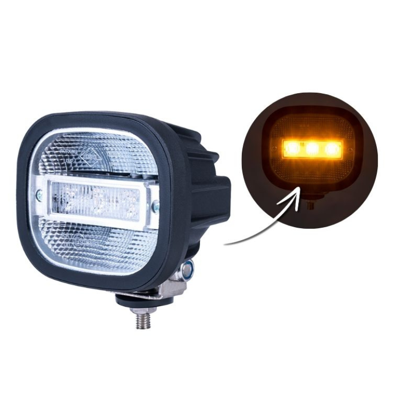 Lampa de Lucru LED Profesionala cu Avertizare Stroboscopica Portocalie, 14W, 1200lm,12V/24V, IP68, 10 x 9.8cm [1]