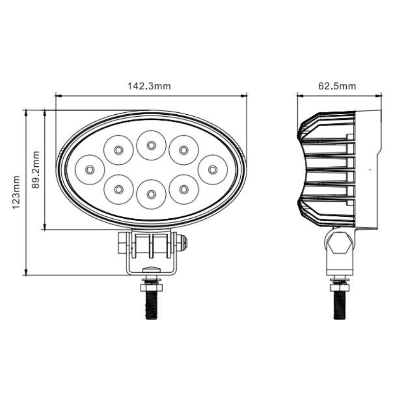 Lampa de lucru ovala RED LINE 24W, 12/24V, 14.23 x 10.82cm, 2160Lm, IP67/69K, lumina difuza, ADR [10]