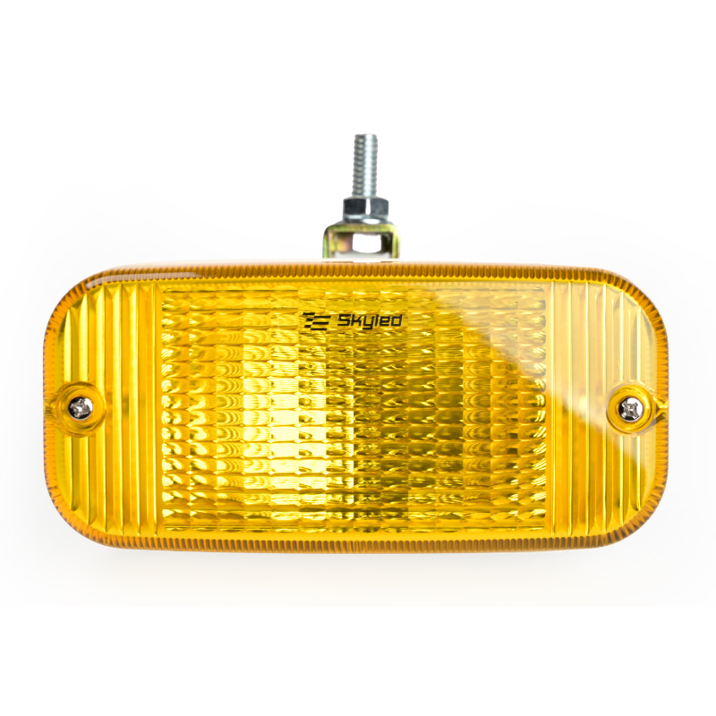 Lampa de pozitie fata TALMU, tip lamaie cu bec, carcasa alba, dispersor galben, stil Oldschool pentru camion [5]