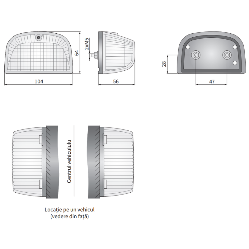 Lampa de semnalizare universala directie, fata, lateral, 12/24V, 10.4 x 6.4mm [3]