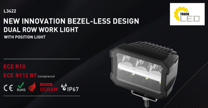 Lampa frontala cu pozitie si faza, LED, 1224V, proiector 2200LM - Truck LED L3422 [10]