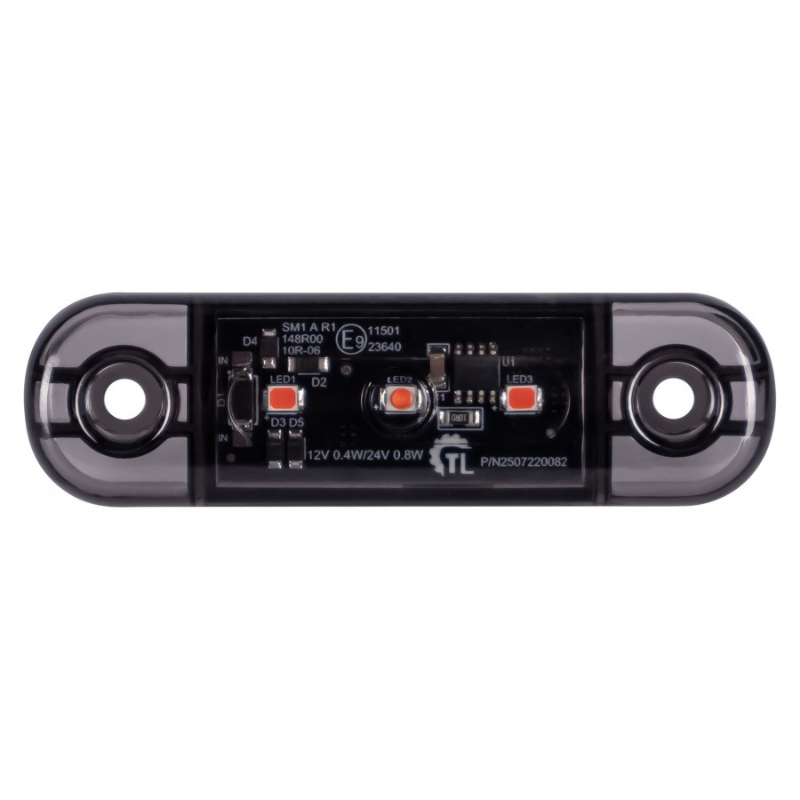 Lampa gabarit 3 LED 12/24V DARK, 8.38cm, lentila fumurie, alb/portocaliu/rosu [3]