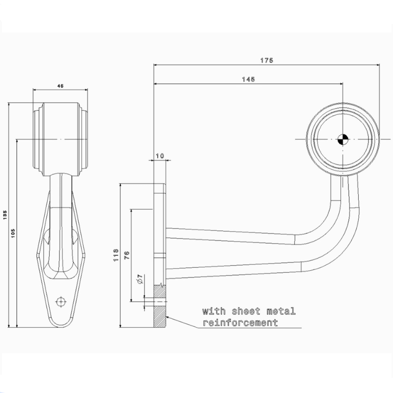 Lampa gabarit cu brat la 90 grade lung 17.5c [4]