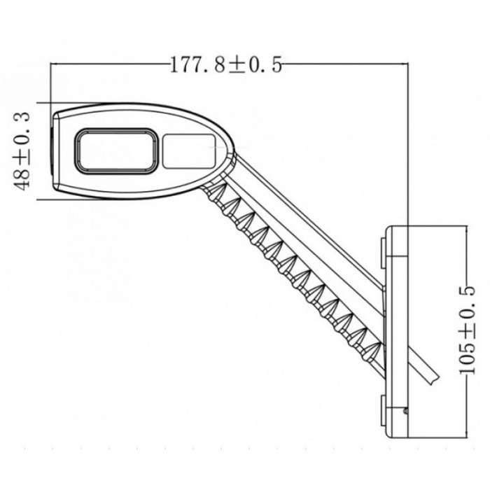 Lampa gabarit cu brat lung, alb, rosu, galben, 177mm [3]