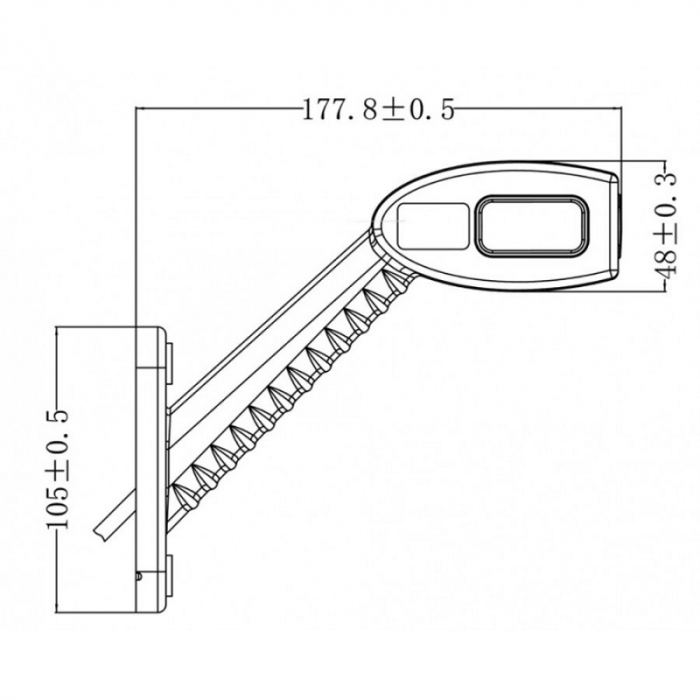 Lampa gabarit cu brat lung, alb, rosu, galben, 177mm [5]