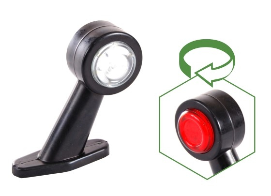 Lampa Gabarit Cu Brat oblic scurt LED, 6 LED-uri, dispersor rosu si alb - EGKAL DLG003.5 [4]