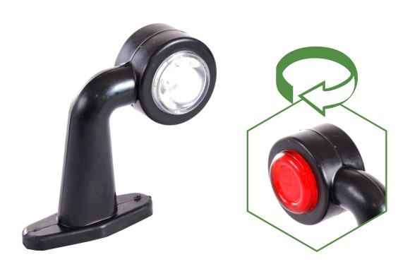 Lampa Gabarit Cu Brat scurt La 90° LED, 6 LED-uri, dispersor rosu si alb - EGKAL DLG003.4 [4]