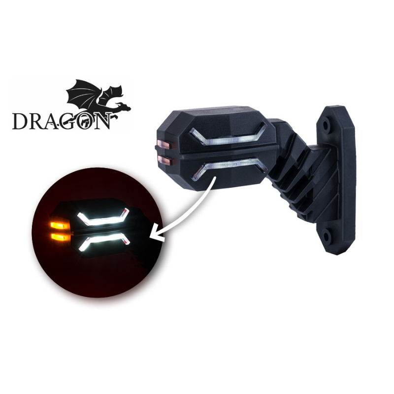 Lampa Gabarit cu brat scurt LED 3 Functii, cu Brat Scurt, Dragon, 13.5cm, 12V/24V, IP68 [2]
